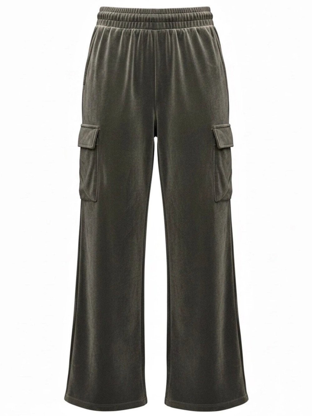 Wide-Leg Cargo Pants in Green